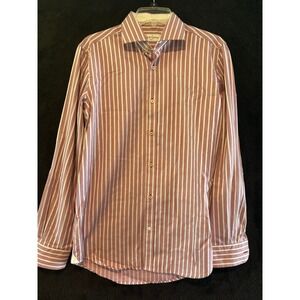Robert Graham Striped Button Down Shirt Tailored Fit‎ Long Sleeve Mens 39